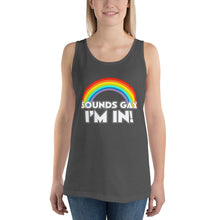 Load image into Gallery viewer, Sounds Gay! Unisex Tank Top
