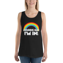 Load image into Gallery viewer, Sounds Gay! Unisex Tank Top
