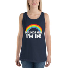 Load image into Gallery viewer, Sounds Gay! Unisex Tank Top
