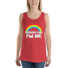 Load image into Gallery viewer, Sounds Gay! Unisex Tank Top
