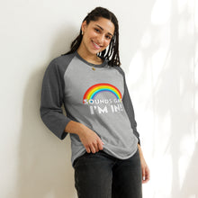 Load image into Gallery viewer, Sounds Gay! 3/4 Unisex Baseball T-Shirt
