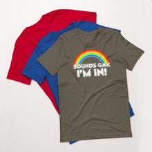 Load image into Gallery viewer, Sounds Gay! Men's Short-Sleeved T-Shirt
