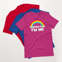 Load image into Gallery viewer, Sounds Gay! Men's Short-Sleeved T-Shirt
