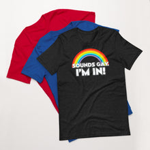 Load image into Gallery viewer, Sounds Gay! Men's Short-Sleeved T-Shirt
