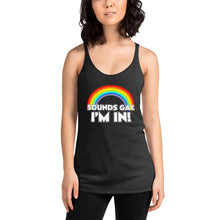 Load image into Gallery viewer, Women's Racerback Sounds Gay! Tank
