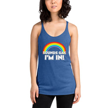 Load image into Gallery viewer, Women's Racerback Sounds Gay! Tank

