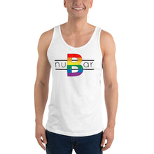 Load image into Gallery viewer, nuBar Rainbow Logo Unisex Tank Top - Black on Light
