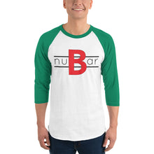 Load image into Gallery viewer, nuBar Original Logo 3/4 Sleeve Baseball T-Shirt - Black on Light
