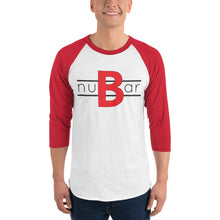 Load image into Gallery viewer, nuBar Original Logo 3/4 Sleeve Baseball T-Shirt - Black on Light
