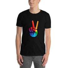 Load image into Gallery viewer, Rainbow Peace Sign Short-Sleeve T-Shirt
