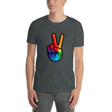 Load image into Gallery viewer, Rainbow Peace Sign Short-Sleeve T-Shirt
