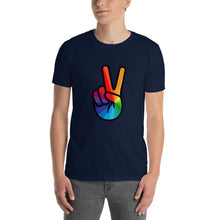 Load image into Gallery viewer, Rainbow Peace Sign Short-Sleeve T-Shirt
