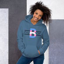 Load image into Gallery viewer, nuBar Trans Pride Logo Unisex Hoodie - Black on Light
