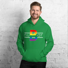 Load image into Gallery viewer, nuBar Rainbow Logo Unisex Hoodie - White on Dark
