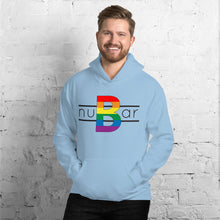 Load image into Gallery viewer, nuBar Rainbow Logo Unisex Hoodie - Black on Light
