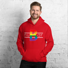 Load image into Gallery viewer, nuBar Rainbow Logo Unisex Hoodie - White on Dark
