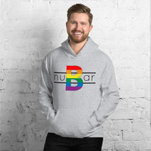 Load image into Gallery viewer, nuBar Rainbow Logo Unisex Hoodie - Black on Light

