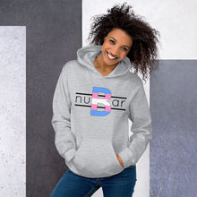Load image into Gallery viewer, nuBar Trans Pride Logo Unisex Hoodie - Black on Light
