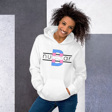 Load image into Gallery viewer, nuBar Trans Pride Logo Unisex Hoodie - Black on Light
