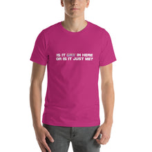 Load image into Gallery viewer, Gay in Here Short Sleeve T-Shirt - White on Dark
