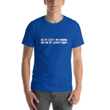 Load image into Gallery viewer, Gay in Here Short Sleeve T-Shirt - White on Dark
