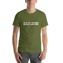 Load image into Gallery viewer, Gay in Here Short Sleeve T-Shirt - White on Dark
