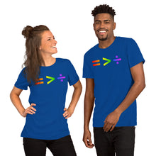 Load image into Gallery viewer, Equals is Greater Short Sleeve Unisex T-Shirt
