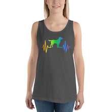 Load image into Gallery viewer, Rainbow Labrador Heartbeat Unisex Tank Top
