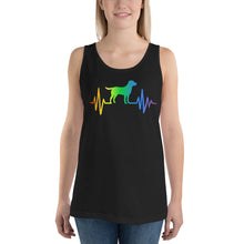 Load image into Gallery viewer, Rainbow Labrador Heartbeat Unisex Tank Top
