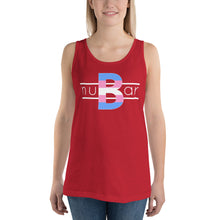 Load image into Gallery viewer, nuBar Trans Pride Logo Unisex Tank Top - White on Dark
